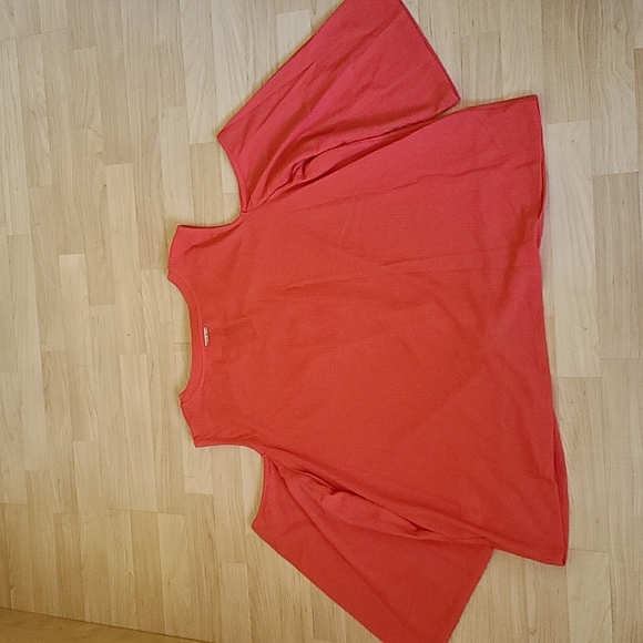 Michael Kors Cold Shoulder Long Sleeves Sangria Top Size 3XL - Picture 3 of 9